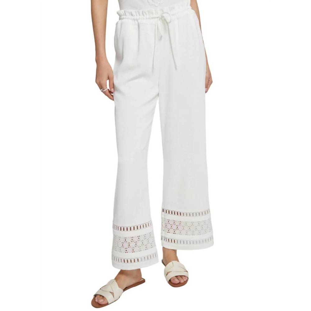 NEW GENERATION LOVE rosa lace combo pant in white